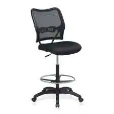 Office Star Products : Drafting Stool, Air Grid, 21-1/4"x25-1/2"x51", Black -:- Sold as 2 Packs of - 1 - / - Total of 2 Each