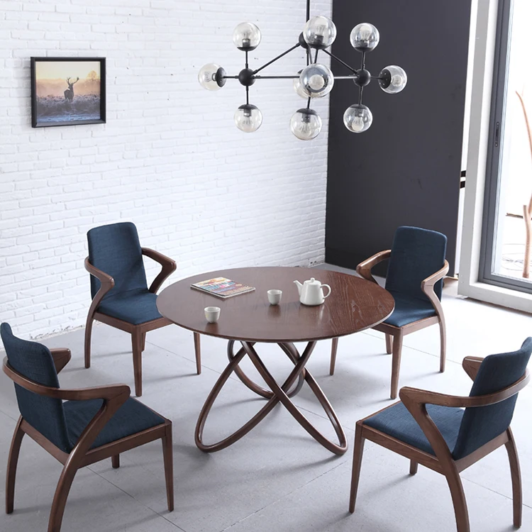Ashley furniture modern design dining table round wooden dining table