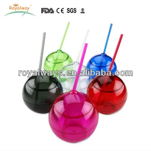 20oz Pet Fish Bowl Cup With Straw,Round Ball Drinking Cup Buy Fish