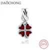 Popular Design Best Sell Red Four-Leaf Bracelet Clover Charm Pendant