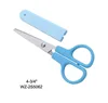 Blue rubber handle scissors with blunt blade 12cm