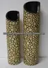 Plastic brown vase decorate for home and hotel- incrusted bamboo-cylinder shape