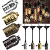 Retro Vintage Edison E26/E27 Screw Bulb Aluminum Shell Base Lamp Bulb Holder Pendant Lighting Ceiling Adaptor Cable light socket