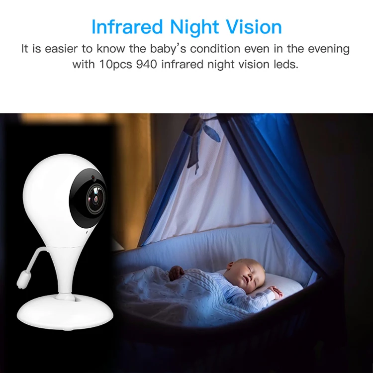 2.4GHZ Wireless Digital Baby Monitor Auto Night Version Cry Warning Wifi Video Monitor 