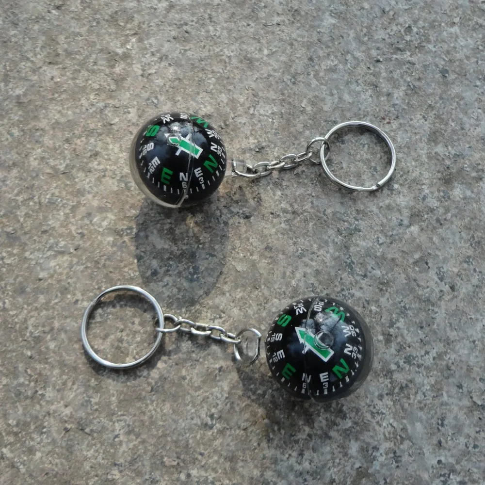 Multifunctional Ball Compass With Key Ring Spherical Sharp Keychain