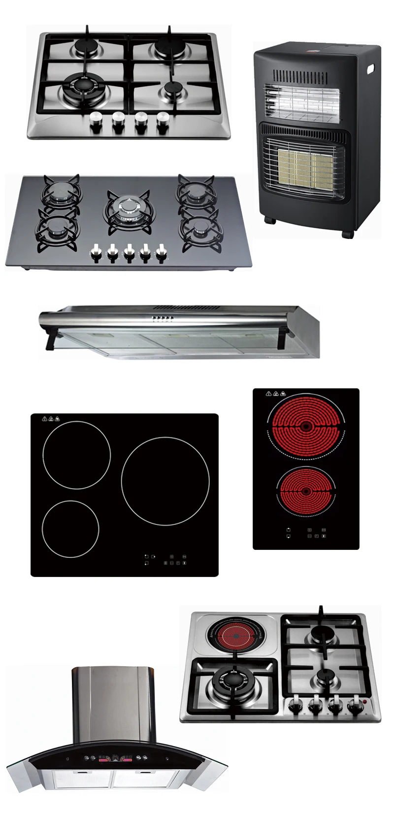 Home Appliances 4 Burner Built-In Gas Hob With Stainless Steel Panel