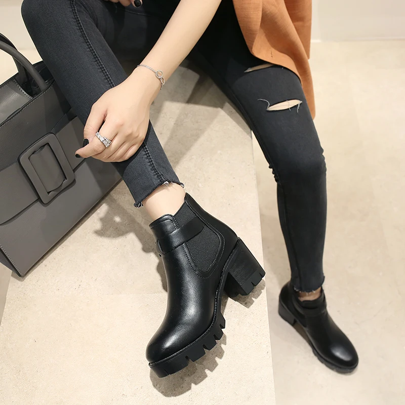 short block heel boots