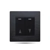 FIKO wall louver window lifter Double button restoration switch 16A black aluminum wire-drawing power switch for home