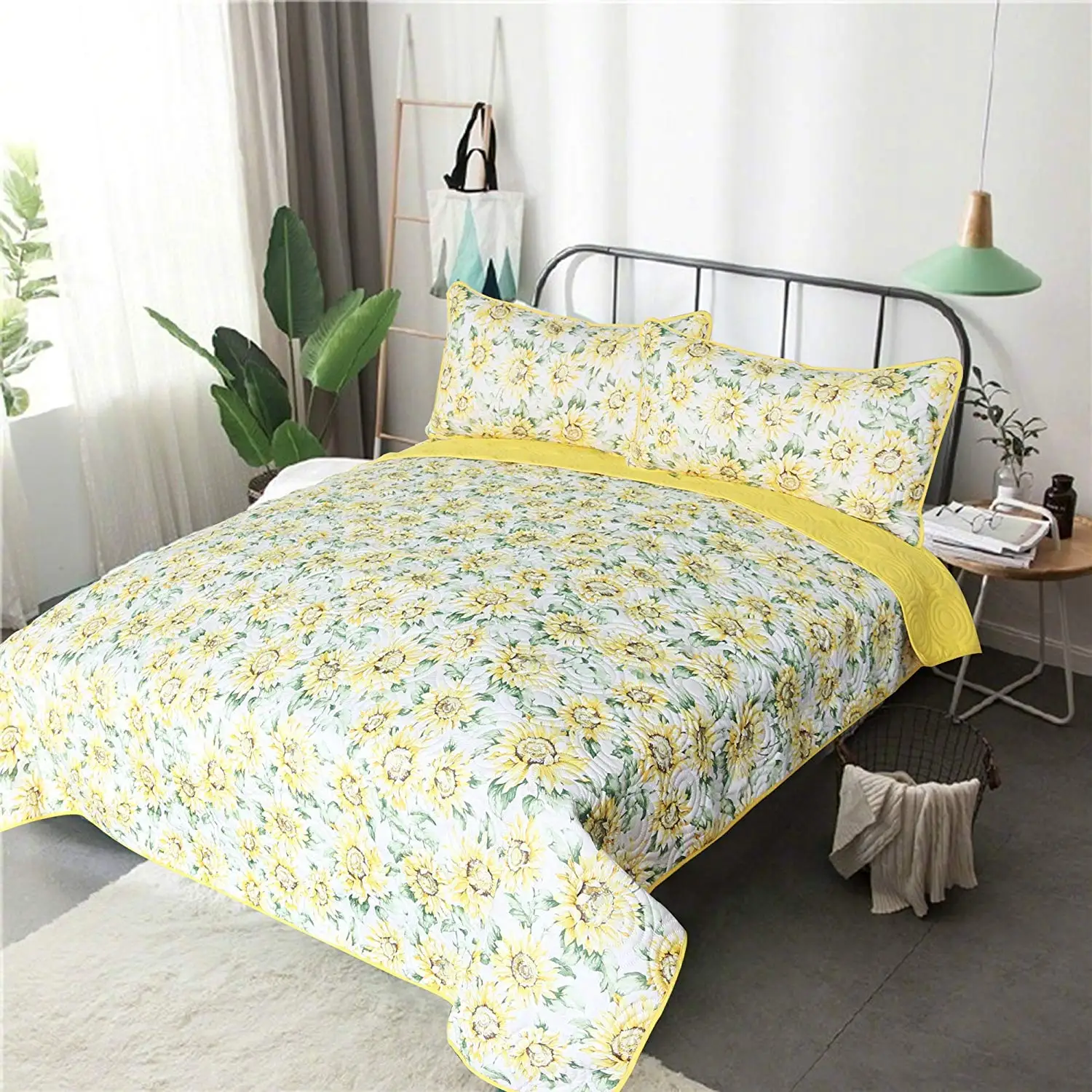 yellow quilts and coverlets
