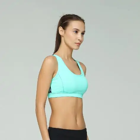Wholesale Women sexy padded compression sport Spaghetti crop top bra