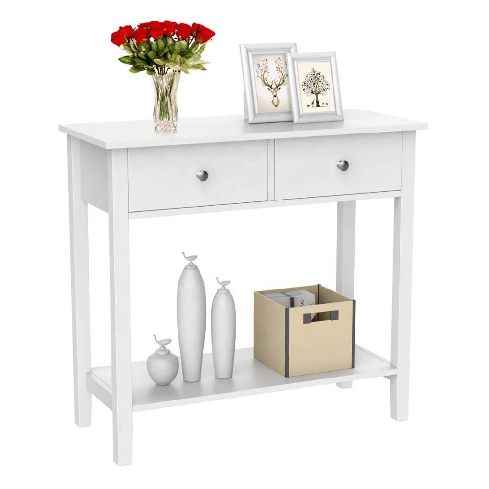 Modern Bedroom White Dressing Desk Bed End Side Table European