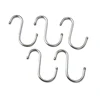 Round head S hook with coarse stainless steel hanging clothes in bathroom wardrobe hook 5 pcs per set