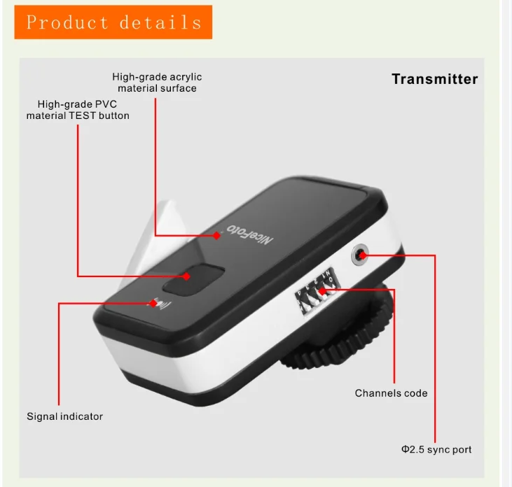 Nicefoto Photo Studio Equipment Wireless Trigger/fsk2.4g/remote
