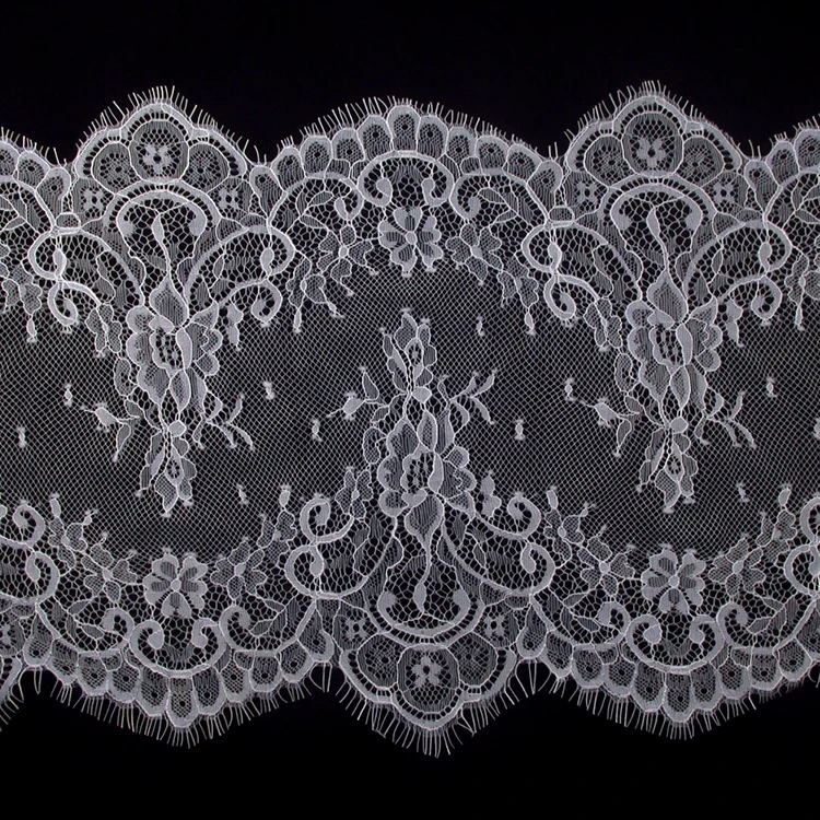 Black Cotton Venice Double Scalloped Lace Trim 5.5/"