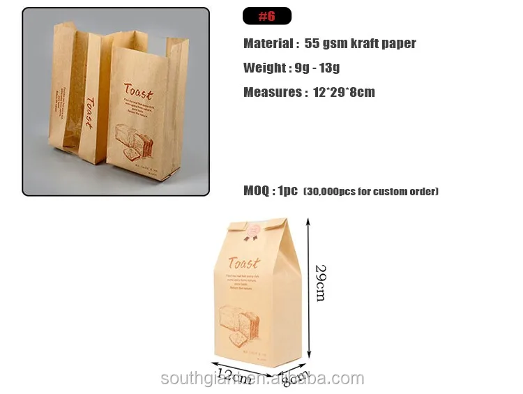 Custom Accept Kraft Paper Bread Bag With Clear Front Window Buy Bread