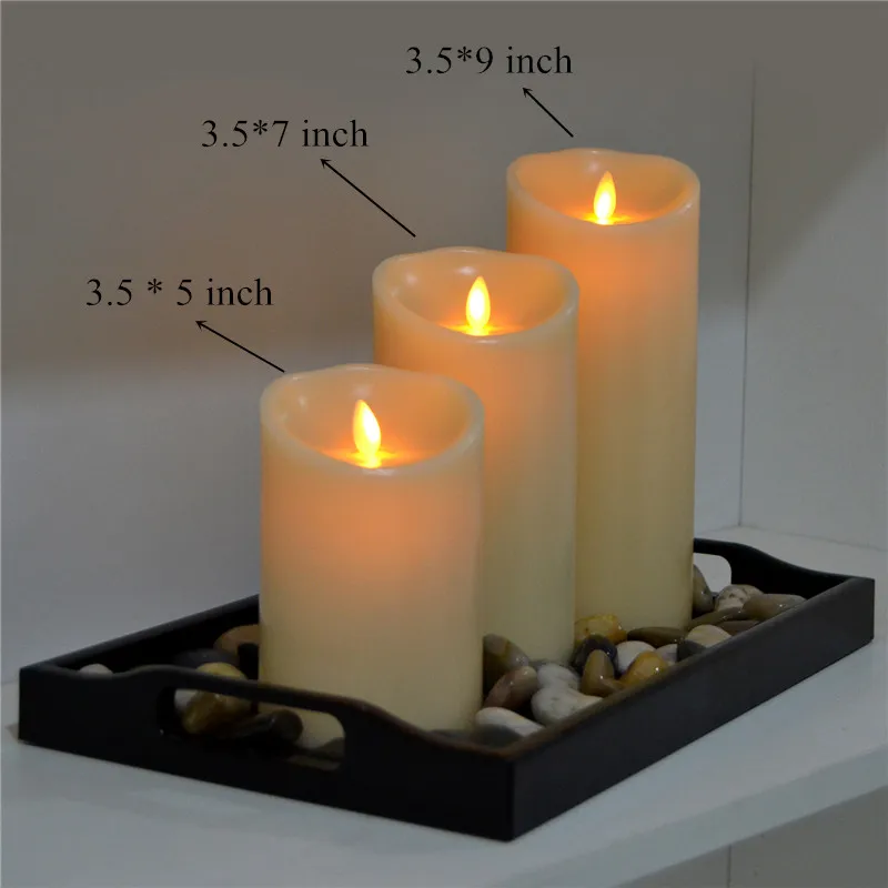 NEW design real wax moving wick flickering flameless led candles