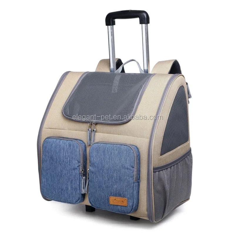Multipurpose Oxford Waterproof Dog Backpack Pet Carrier With Wheel Buy Pet Carrier On Wheels