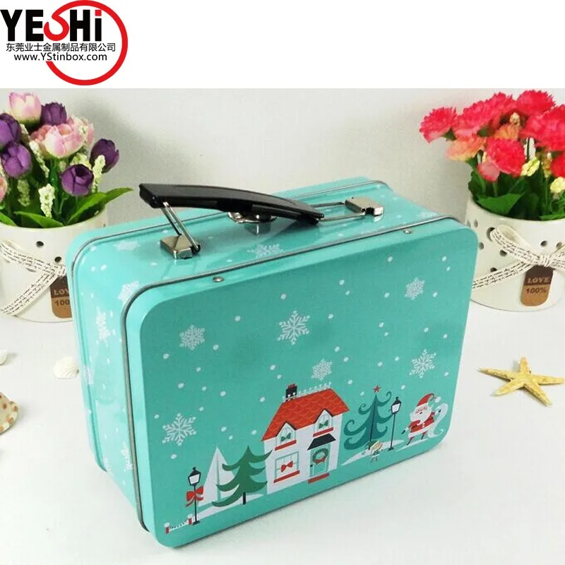 Lunch Box Silver Plain Metal Tin Kids Party Favor School Buy Plain