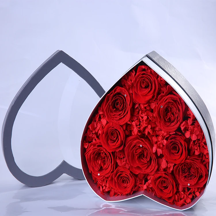 Yunnan Preserved Flower Supplier Oem Brand Heart Shape Preserved Roses