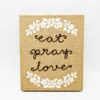 Burlap Cover Metal Wire Letters Wooden Wall Decor with Motivational Quotes