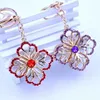 Diamond flower key ring keychain with company logo