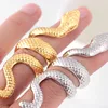 Custom Exaggerated Snake Shaped Fashion Hiphop Skull Jewelry big finger ring for men