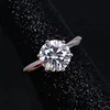 18k gold 2.5 carat moissanite diamond pointed arm 6 claw lady ring