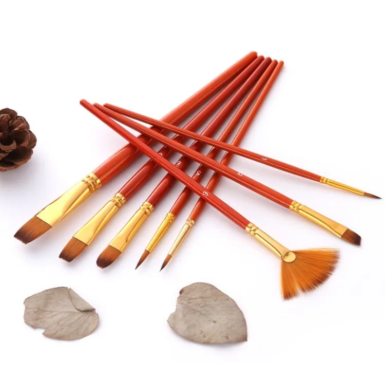 10 Pcs Red Wooden Handle Good Quality Paint Brush Professional Buy