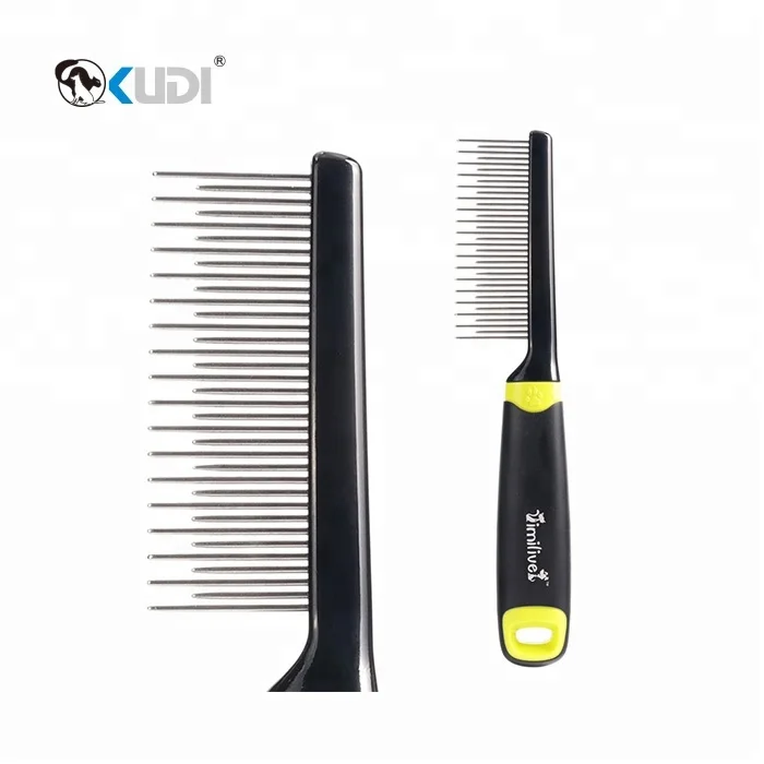 Kudi Long And Short Teeth Dog Cat Hair Grooming Comb,Pet Flea Comb