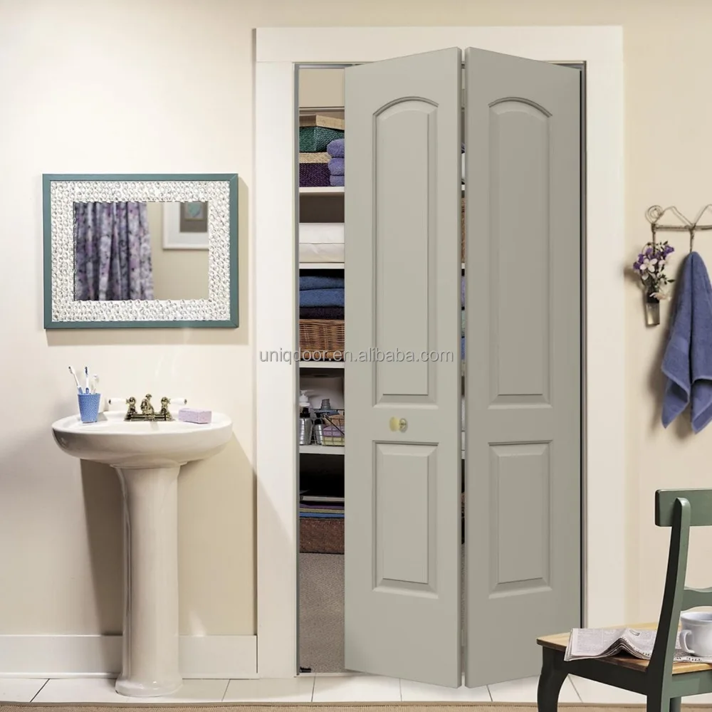 Interior Paint Grade Two Panel Moulded Bifold Sliding Closet Door