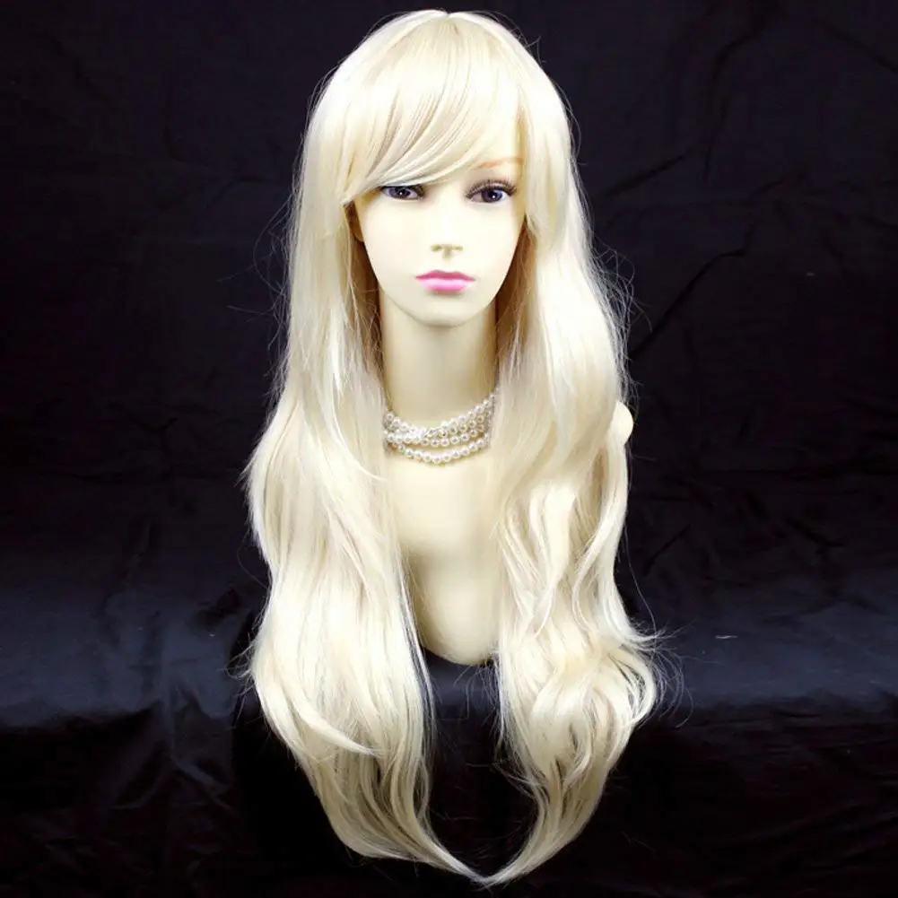 19.99. Stunning Heat Resistant XXX Long Wavy Pale Blonde Ladies Wigs Skin t...