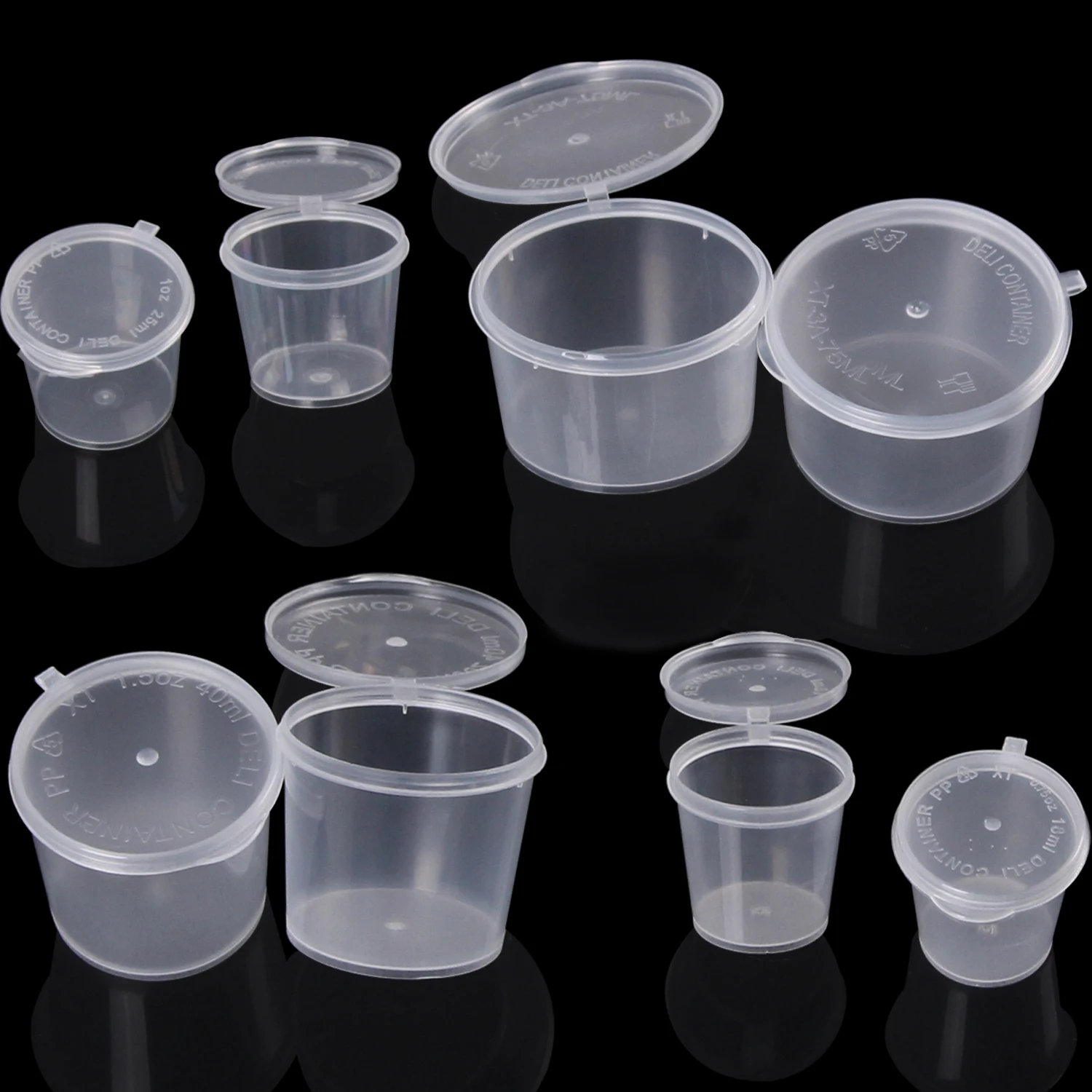 Deli 1.5oz Connected Lid Plastic Sauce Cups Buy Plastic Sauce Cups