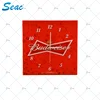 Square shape acrylic crystal budweiser LED clock display light box