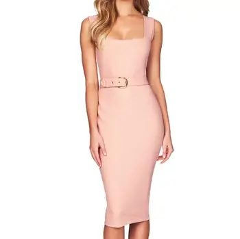 hot pink bodycon midi dress