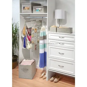 Polypropylene Fabric Closet Dresser Drawer Storage Organizer Gray