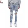2019 wholesale custom g string spray jersey with jeans skinny ripped with rhinestone mens denim jeans pants men hecho en china