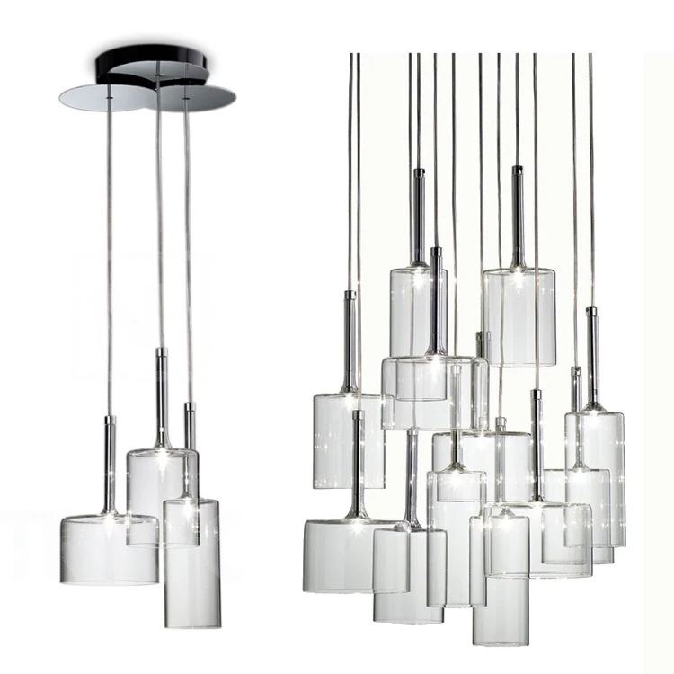 2018 Classic design living room italian modern LED glass hanging pendant light modern led chandelier