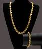 10MM Rope Chain Necklace Bracelets Set