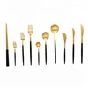 30% OFF Discount Inexpensive Flatware Set Gold Black Handle Royal Cutipol Cutlery