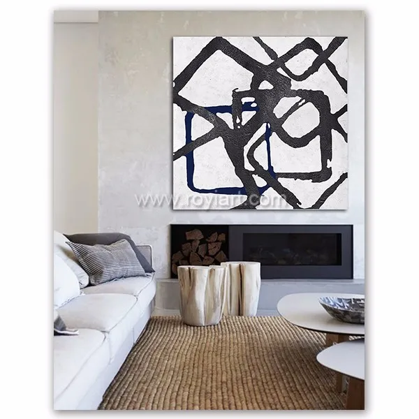 Spiksplinternieuw Handmade Black White Abstract Painting Extra Large Canvas Art VU-03