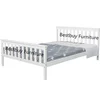 Wooden Double Bed Frame Solid Pine In white and oak top Bedroom Home Furniture
