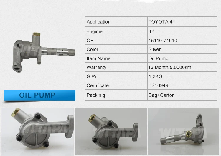 Oem Manufacture Car Engine Oil Pump 1511071010 1511071010 Used For