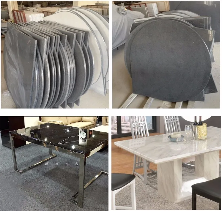 Natural Stone Marble Guangxi White Color Round Marble Slab Table Top