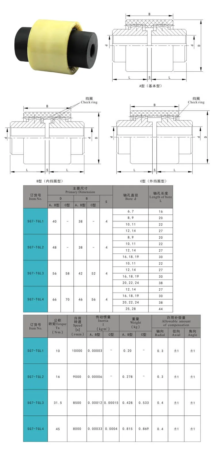 Sg7tgl Type Drum Nylon Sleeve Curved Tooth Gear Coupling Buy Type