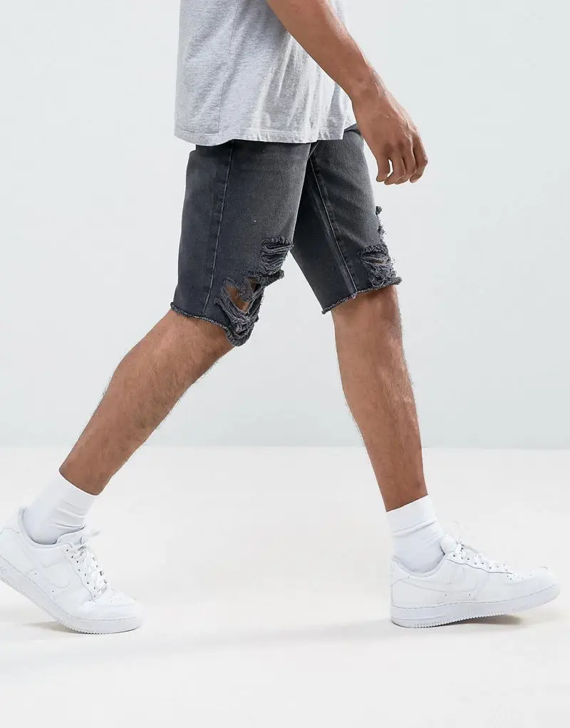 Wholesale Cheap Jeans Shorts High Quality Distressed Denim Shorts Men