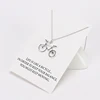 Customized text logo wish card necklace sports bicycle bike/conch shell/angle wing pendant choker necklaces