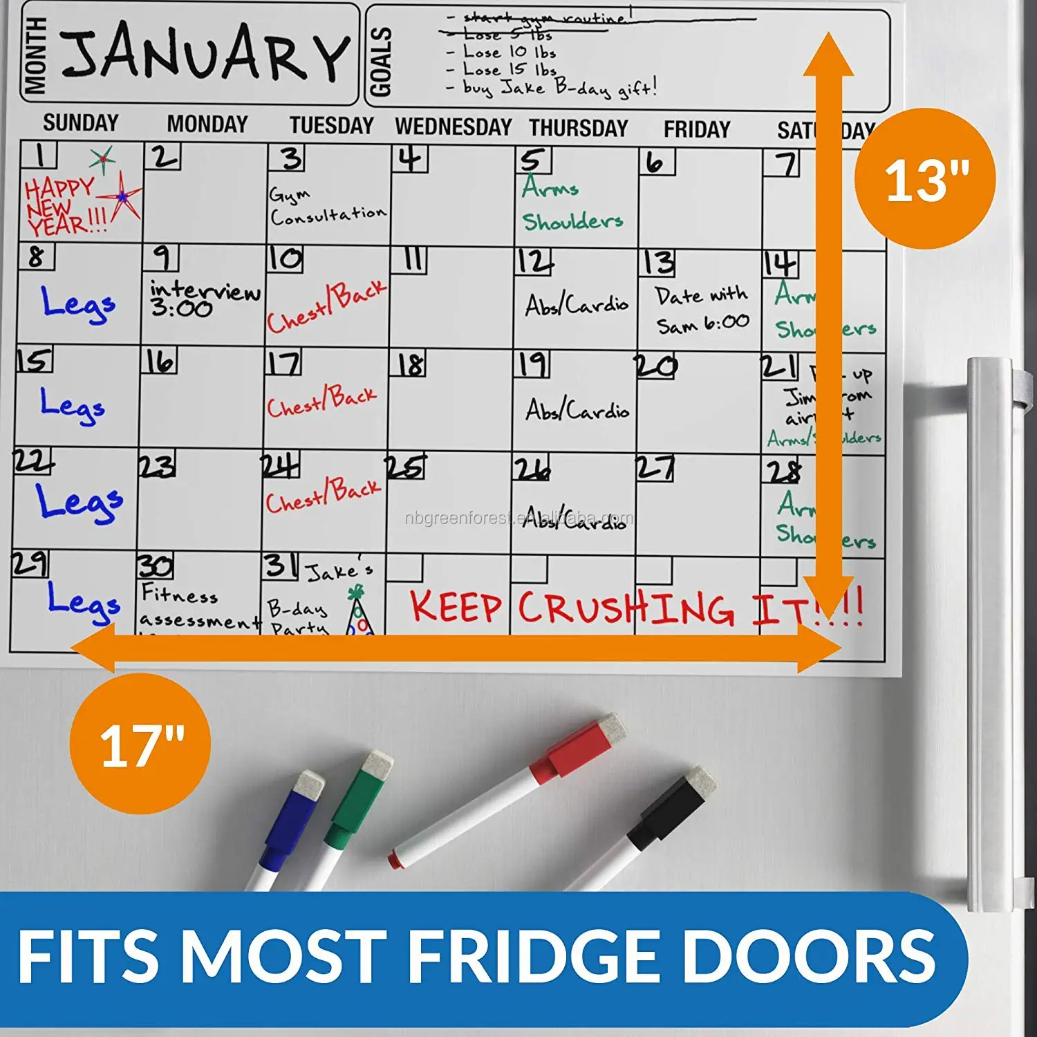 Magnetic Dry Erase Calendar Board Set - Buy Magnetic Dry Erase Calendar