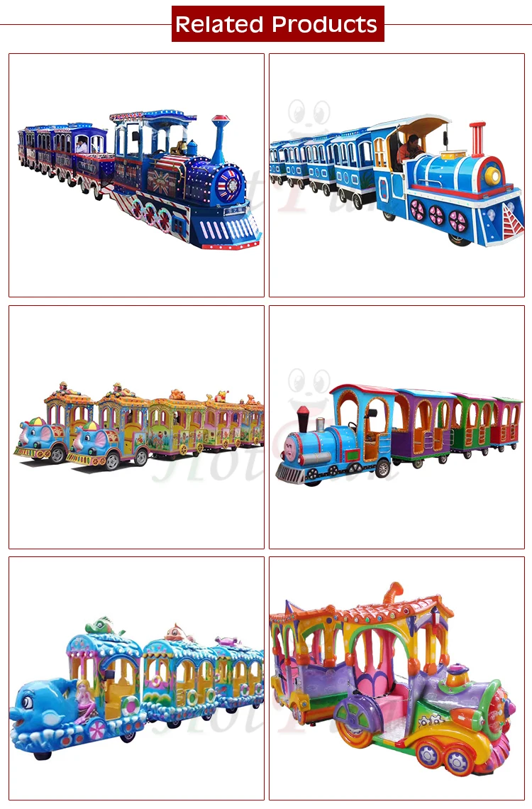Carnival Theme Park Game Amusement Rides Fairground Equipment 18/24/42 Seats attraction Kiddie or Adult electric Trackless Train