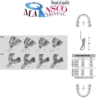 Dental Impression Trays Edentulous Full Denture Perforated Rim Lock Set