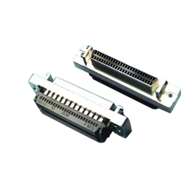 Scsi2 Hd 50 Pin Female Ribbon Flat Cable Connector With Latch Bracket